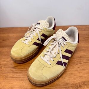 Adidas Gazelle Bold - Women’s Yellow and Maroon Sneakers